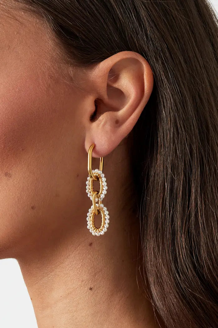 Oorbellen pearl allure - goud