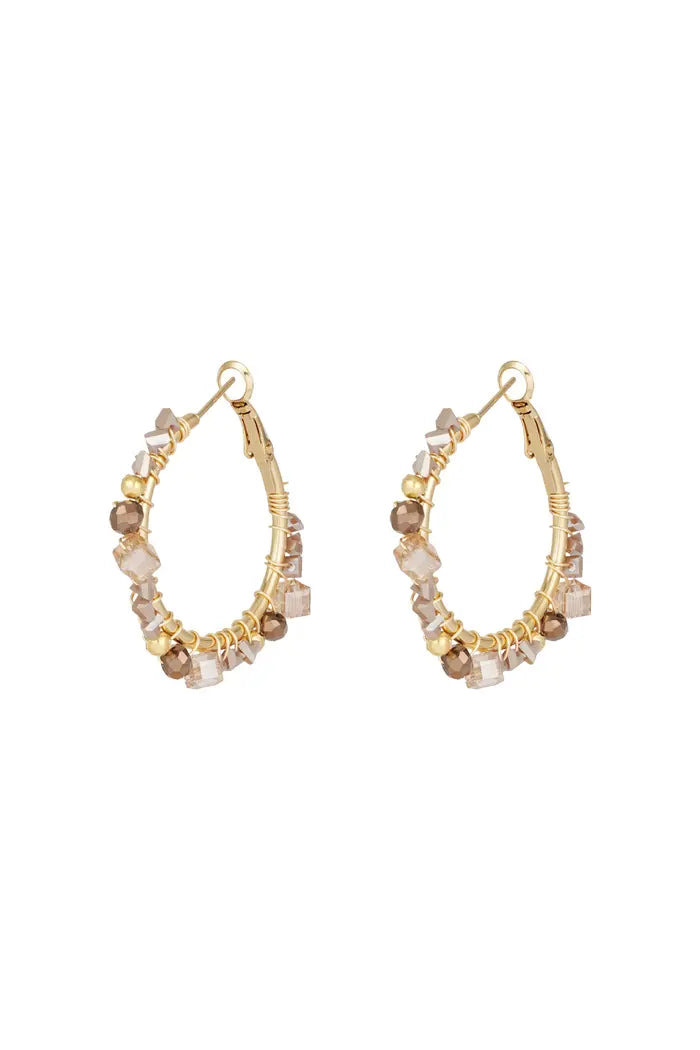 Oorbellen majestic dream - beige