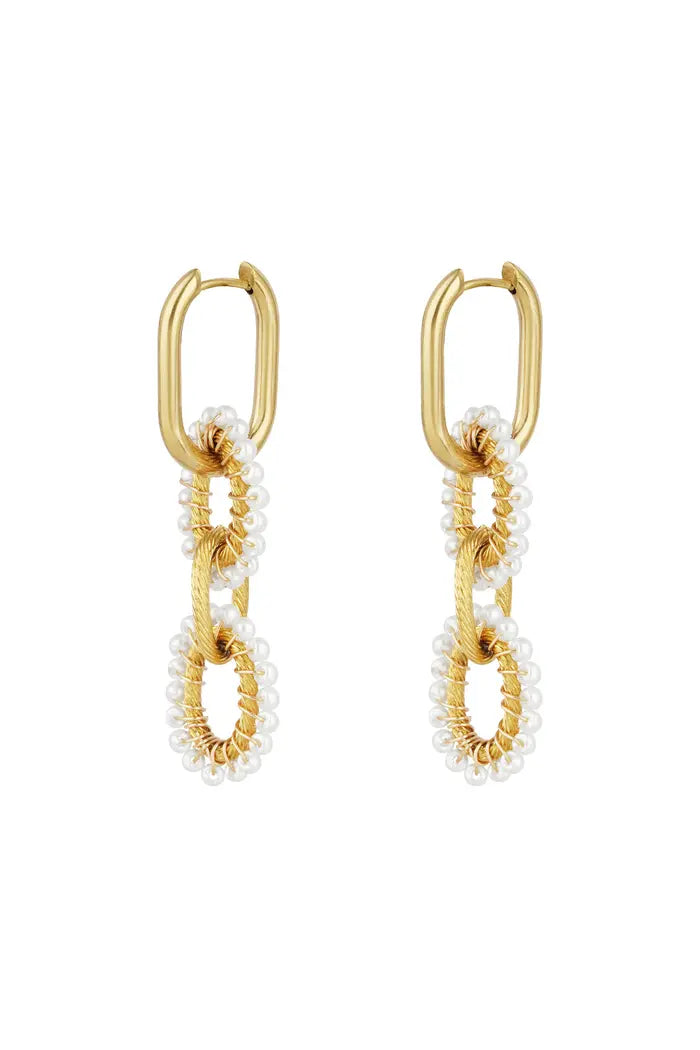 Oorbellen pearl allure - goud