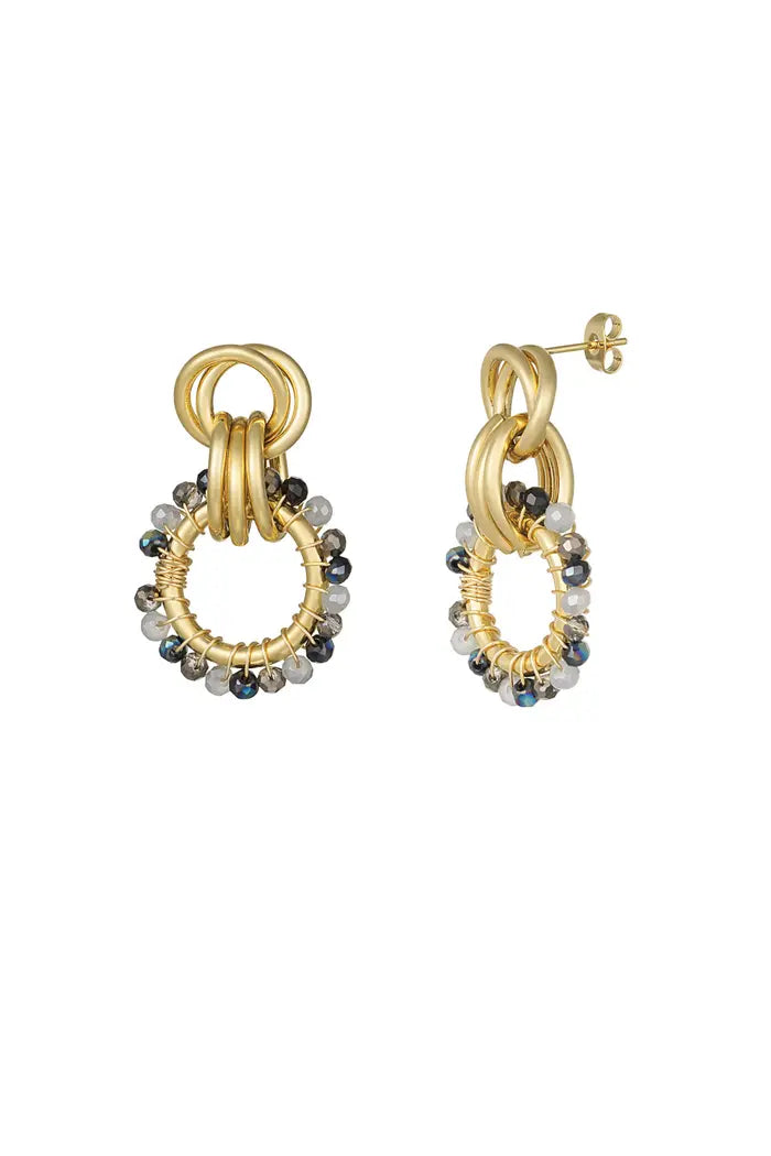 Oorbellen happy elegance - grijs