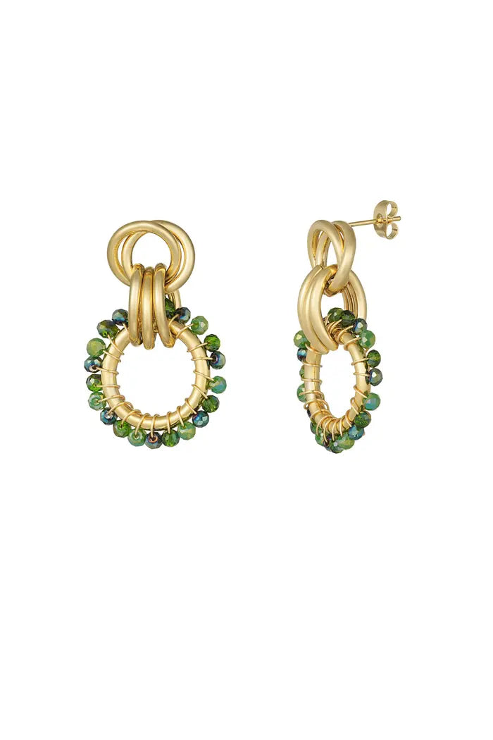 Oorbellen happy elegance - groen
