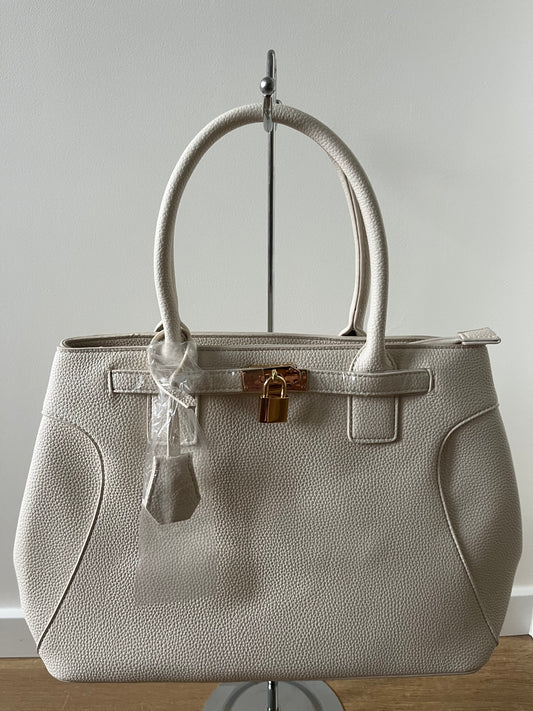 Schoudertas met slotje - Offwhite