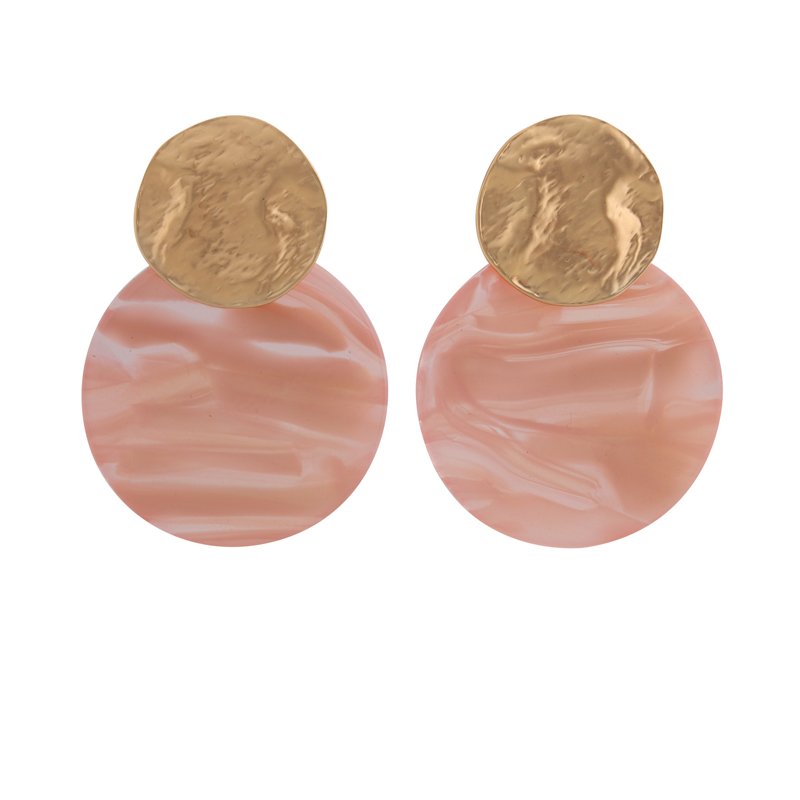 Biba Oorbellen Rond Acryl - Roze