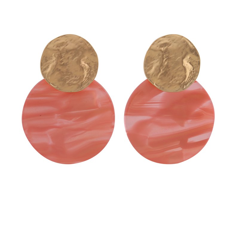 Biba Oorbellen Rond Acryl - Roze