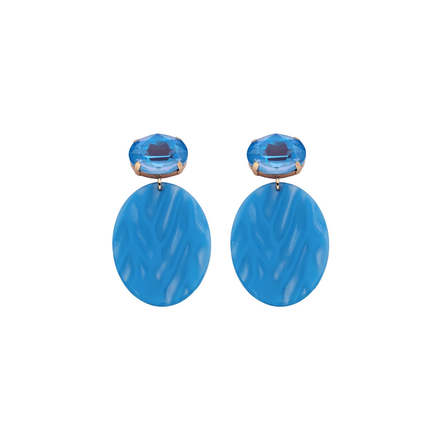 Biba Oorbellen Hanger Steen - Blauw