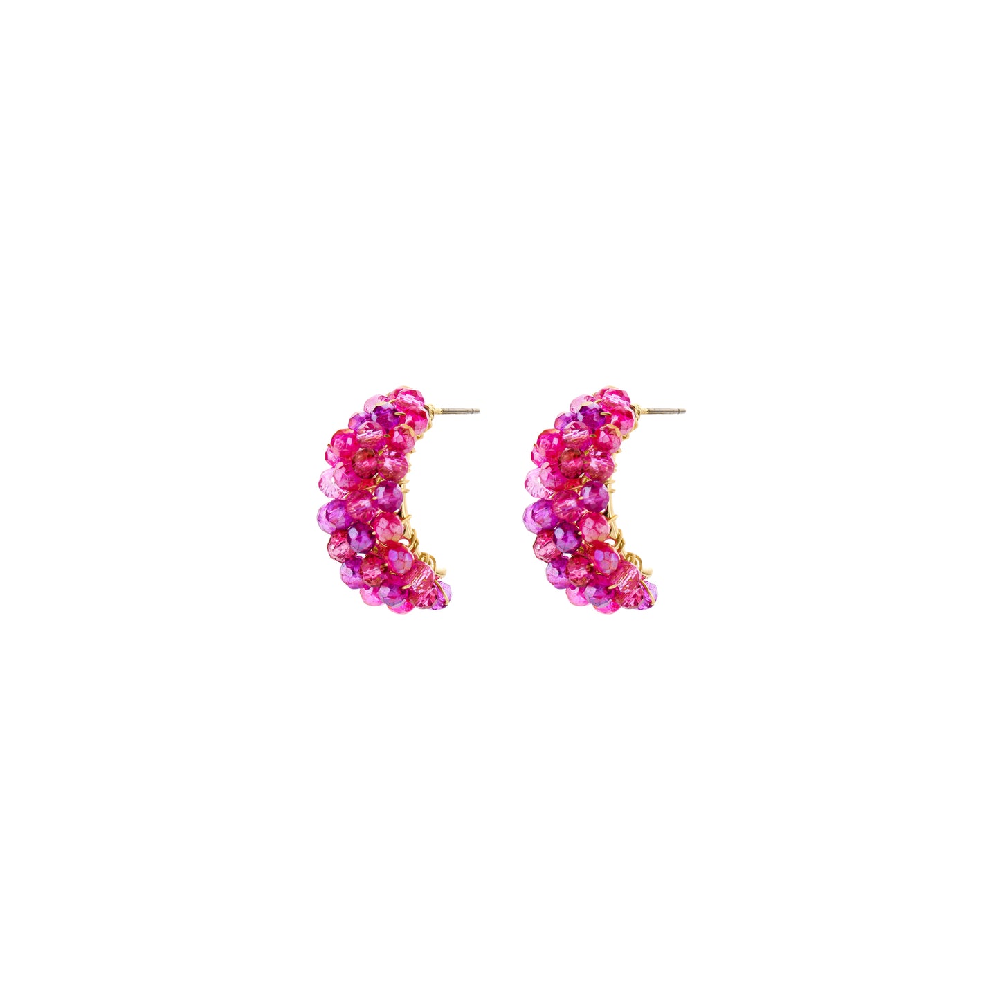 Biba Oorbellen Halve Creool - Roze