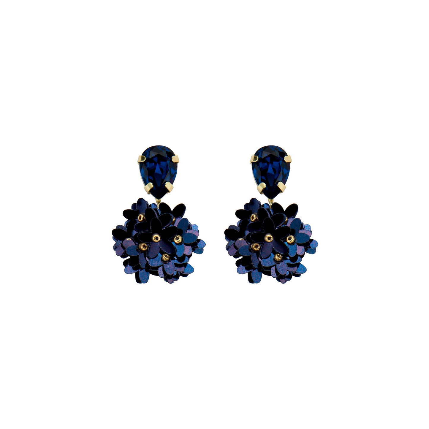 Biba Oorbellen Bloem hanger - Blauw