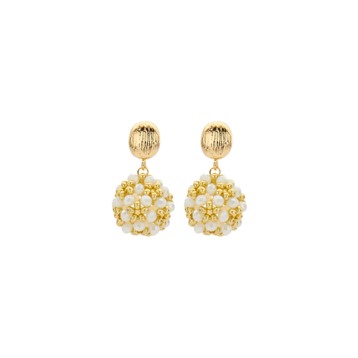 Biba Oorbellen Bol - Goud Wit