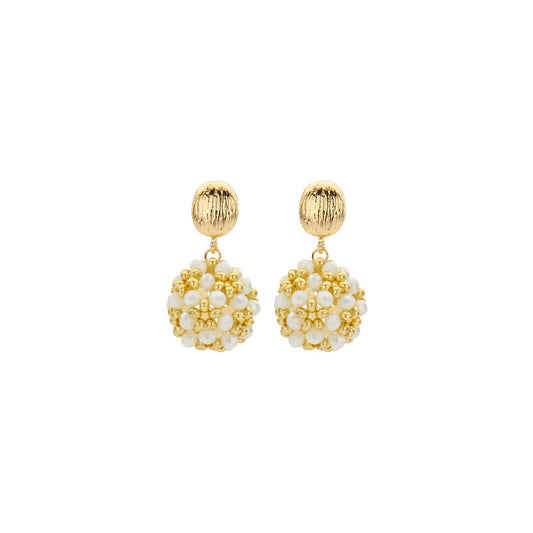 Biba Oorbellen Bol - Goud Wit