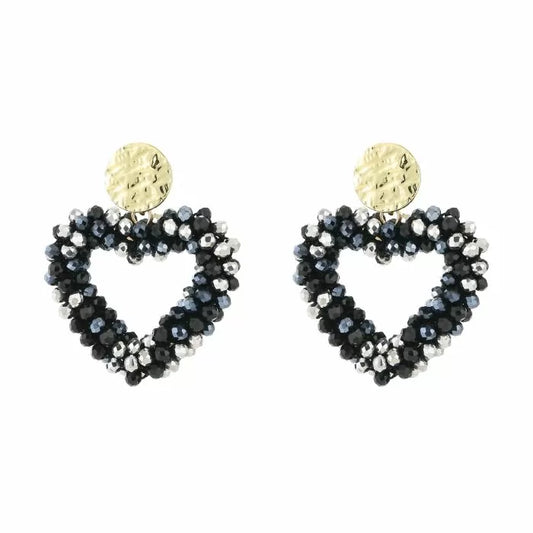 Oorbellen Hart - Black Mix