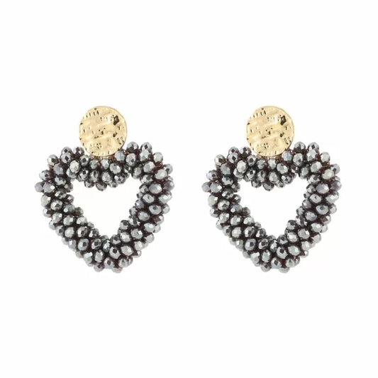 Oorbellen Hart - Dark Purple