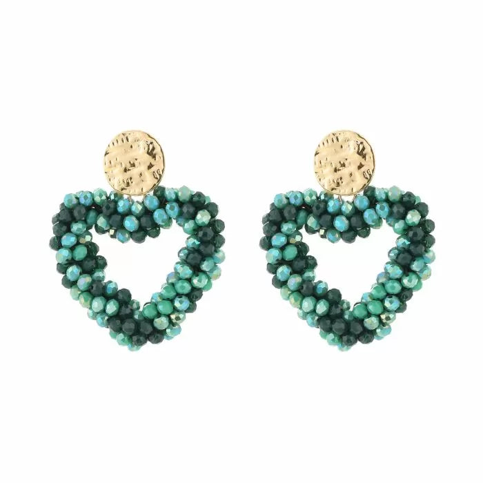 Oorbellen Hart - Green Mix