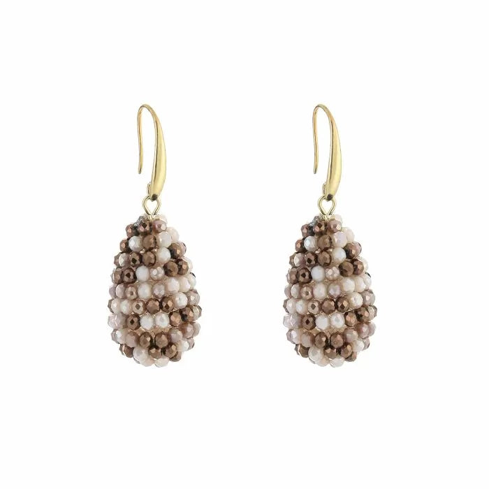 Oorbellen Druppel - Beige Mix
