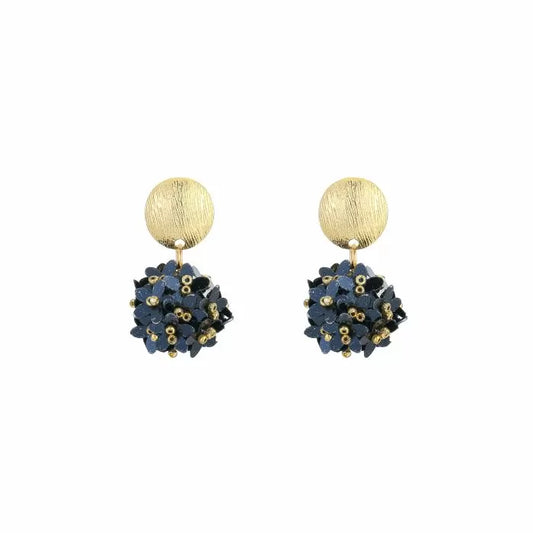 Oorbellen Bloem Hanger - Navy
