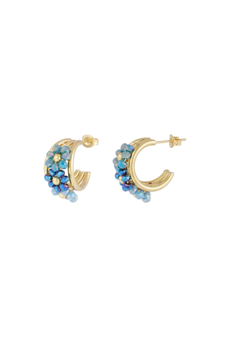 Oorbellen little bloom - blauw