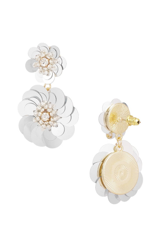 Oorbellen bloemen - Zilver