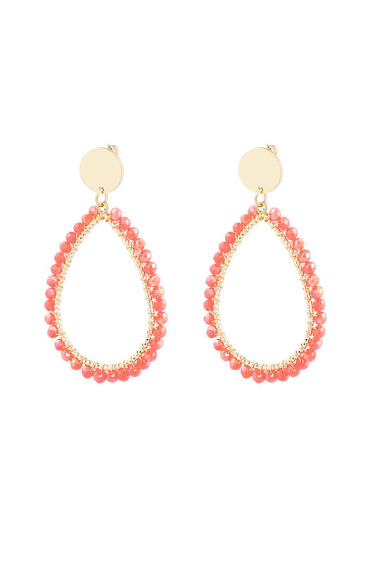 Ovale oorbellen - Rood