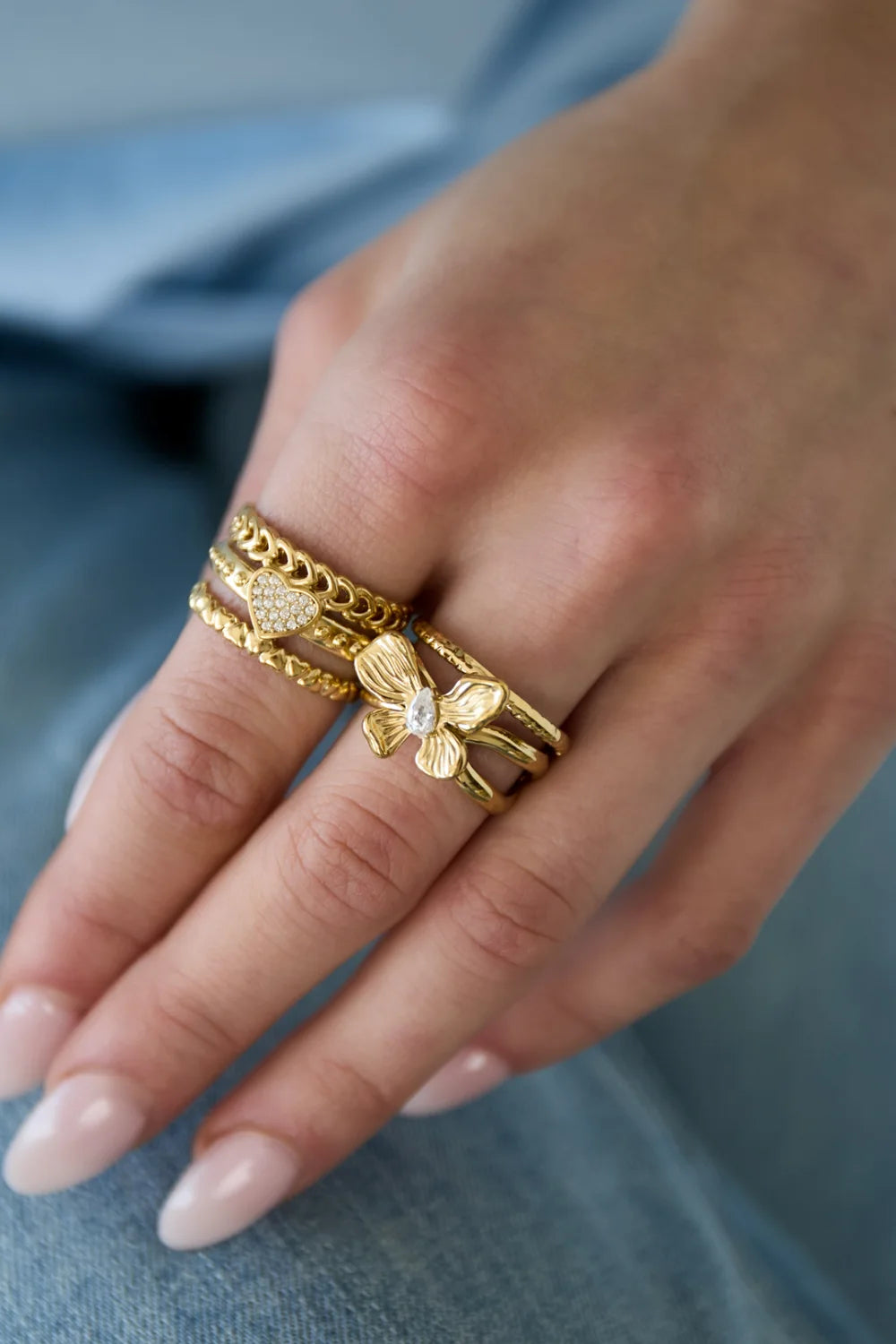 Ring Bloem - Goudkleurig