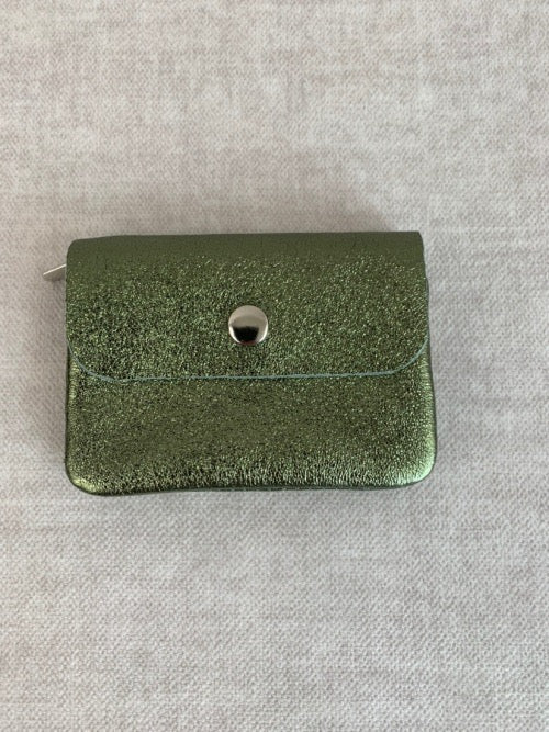 Blush Small Portemonnee - Metallic Legergroen