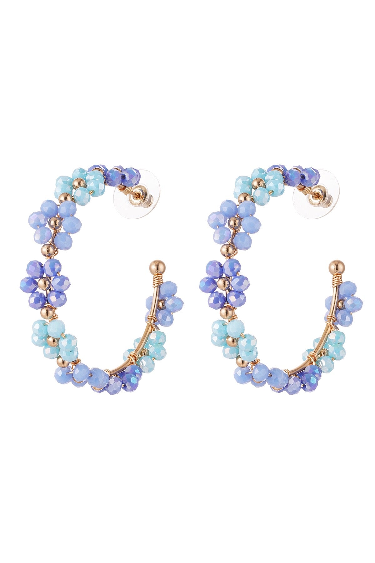 Oorhangers Bloemetjes Groot - Blauw