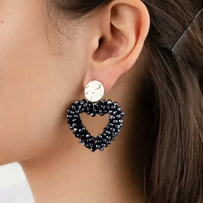Oorbellen Hart - Navy
