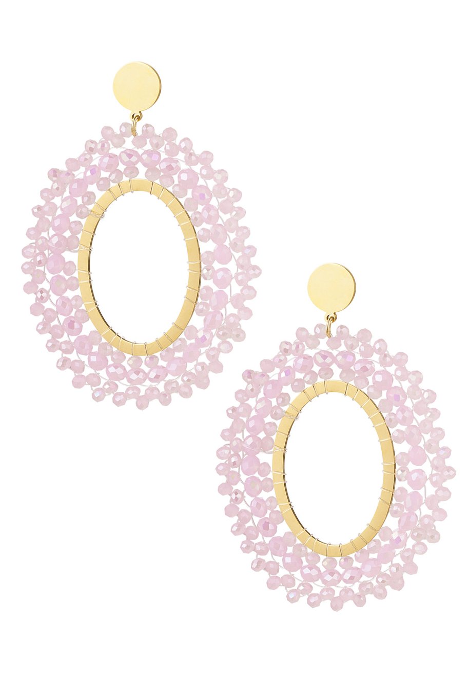 Oorbellen kralen party - Roze