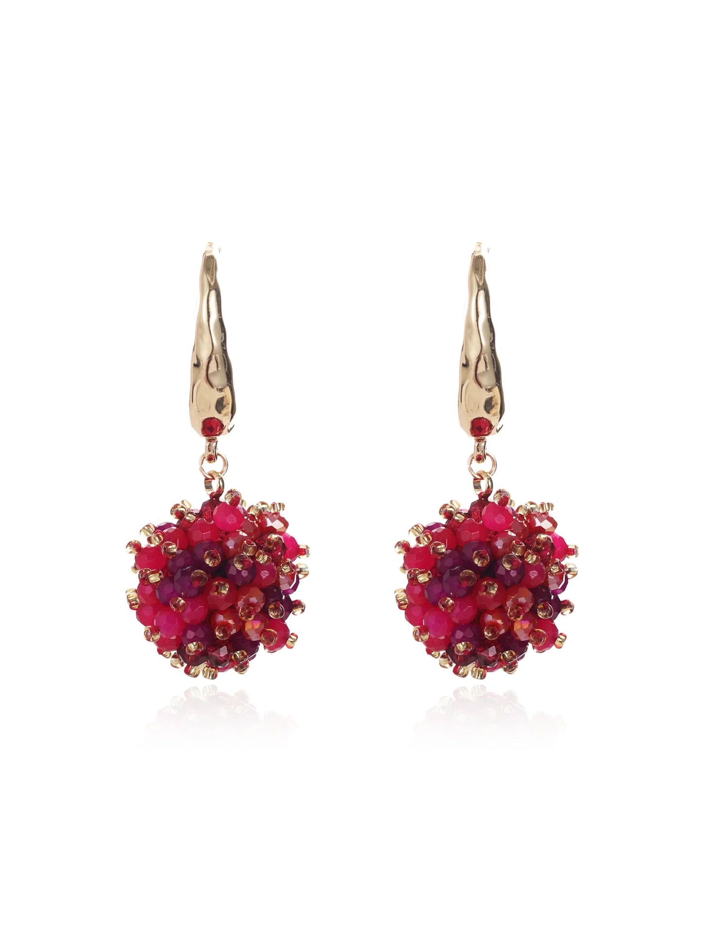 Oorbellen bal - Rood / Roze