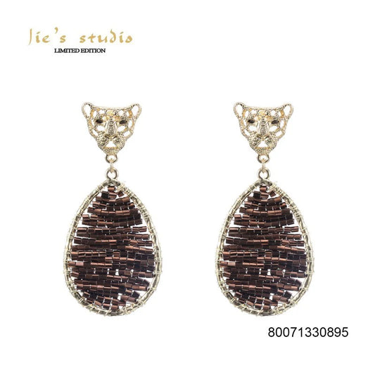 Oorbellen panter - Bruin