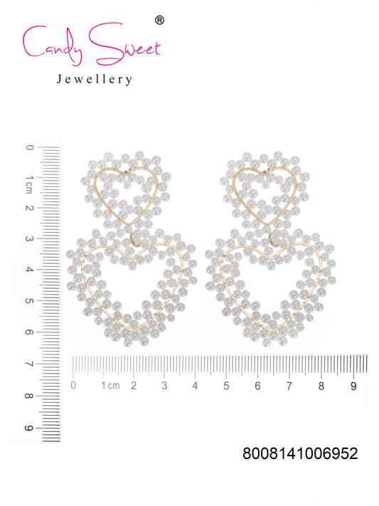 Oorbellen hart parel