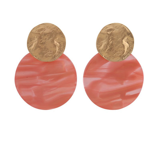 Biba Oorbellen Rond Acryl - Roze