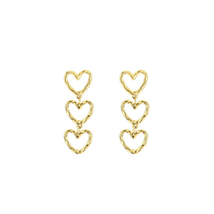 Oorbellen triple hearts