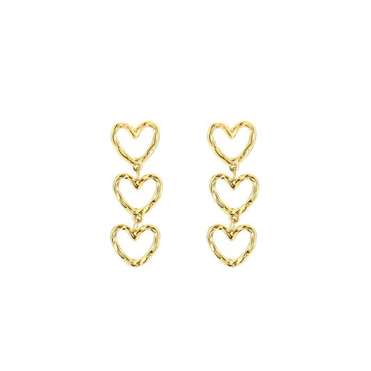 Oorbellen triple hearts