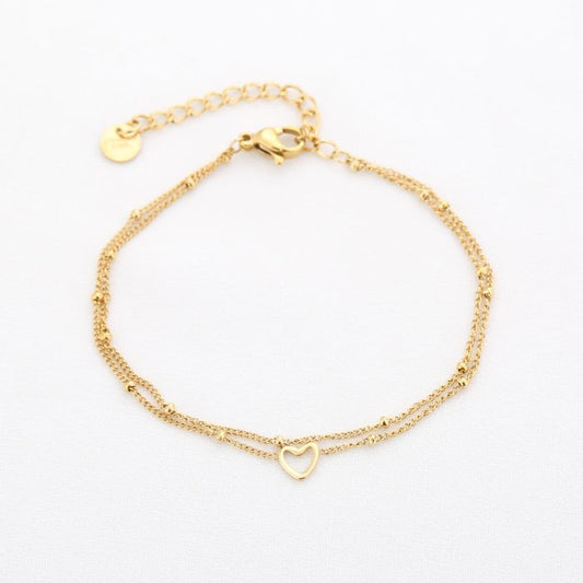 Armband Dubbel Hartje