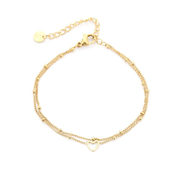 Armband Dubbel Hartje