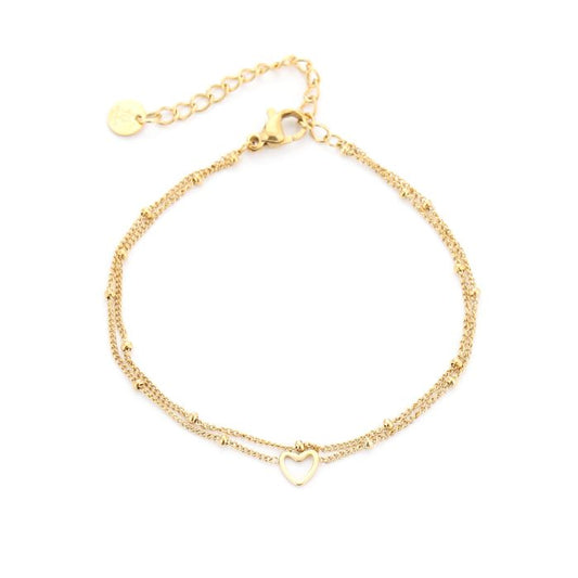 Armband Dubbel Hartje