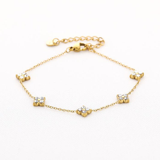 Armband Klavertjes met Zirkonia