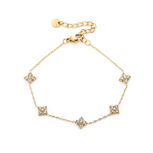 Armband Klavertjes met Zirkonia