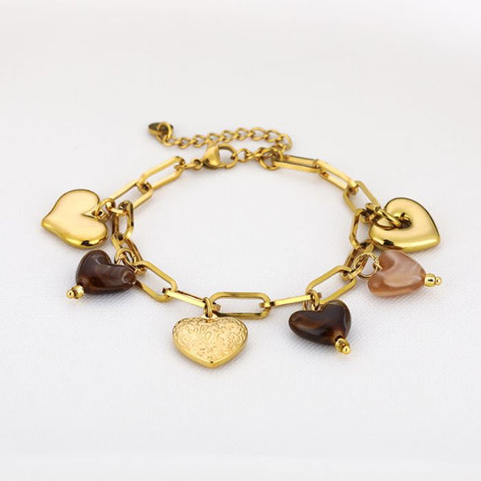 Armband met Bedels - Bruin