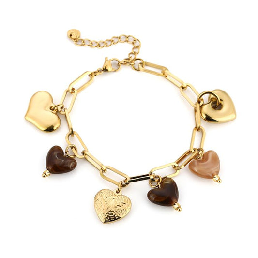 Armband met Bedels - Bruin