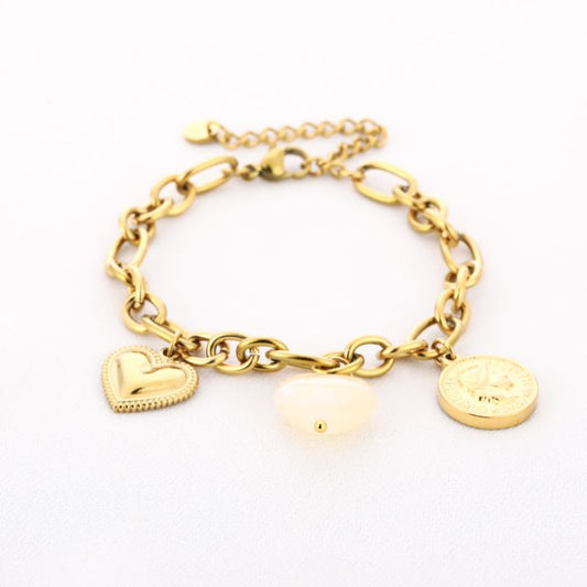 Bedelarmband Beige