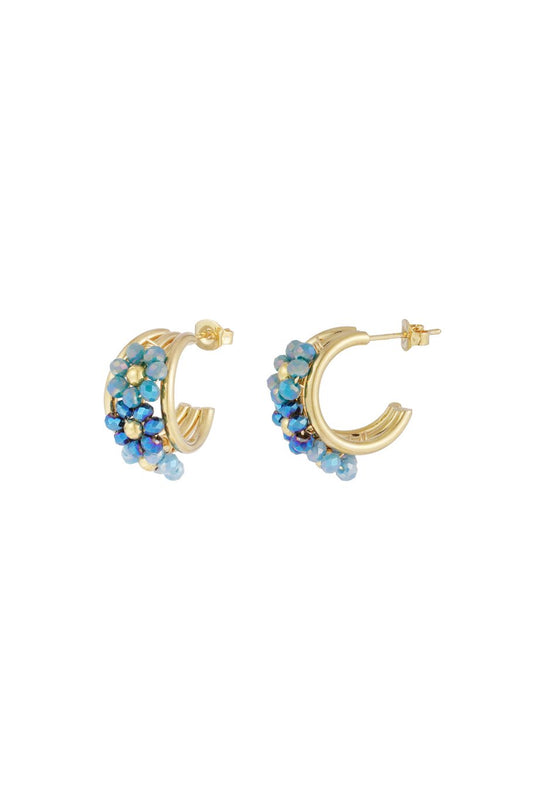 Oorbellen little bloom - blauw