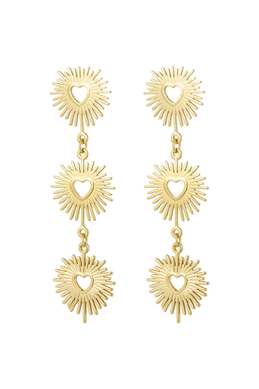 Oorbellen Heart Firework - Goud