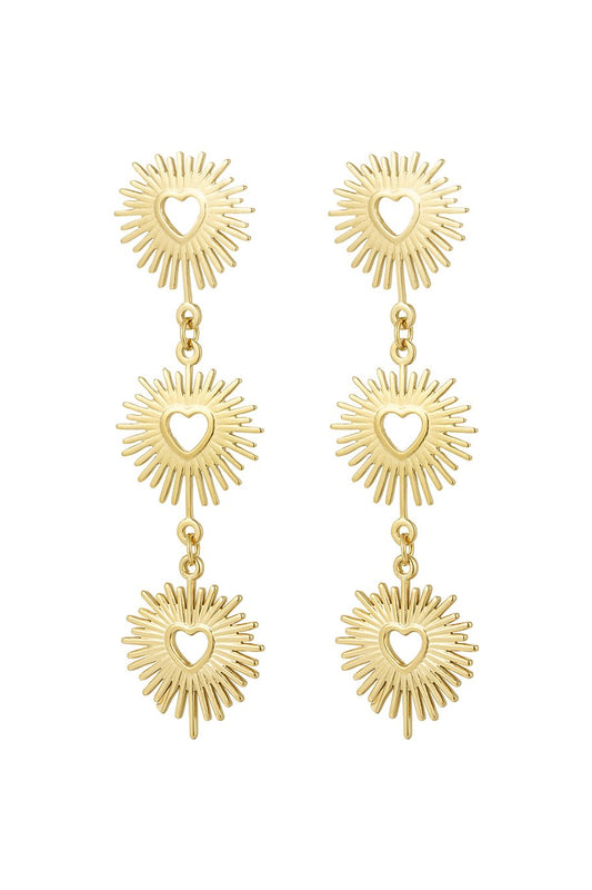 Oorbellen Heart Firework - Goud