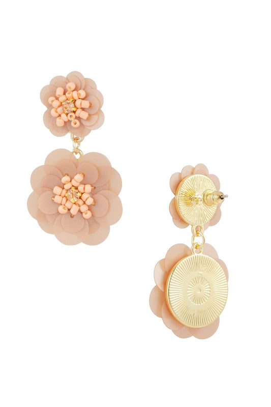 Oorbellen bloemen - Champagne