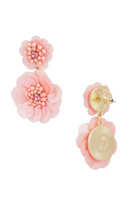 Oorbellen bloemen - Roze