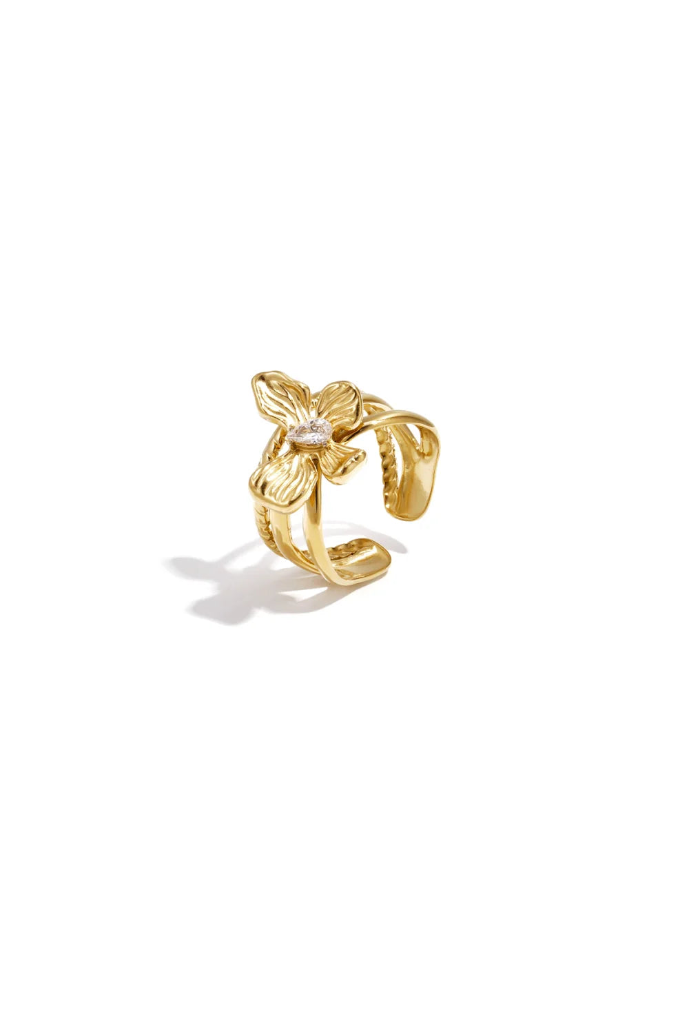 Ring Bloem - Goudkleurig