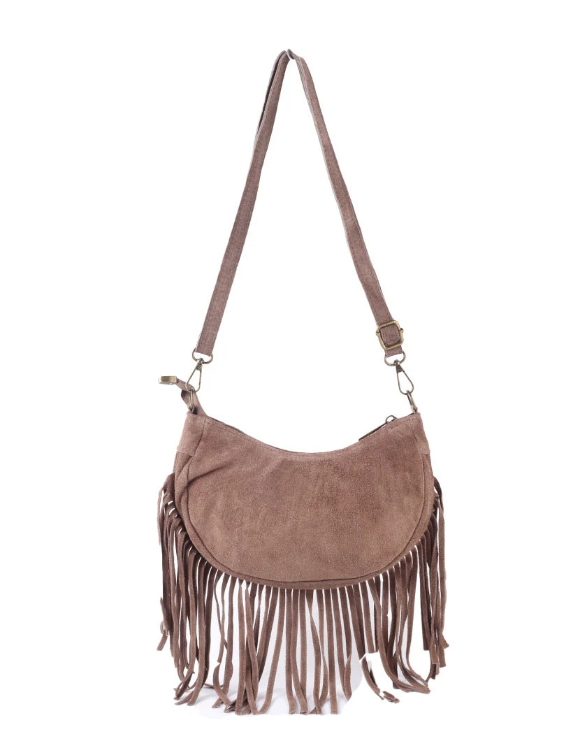 Lederen Schoudertas Jolie - Taupe