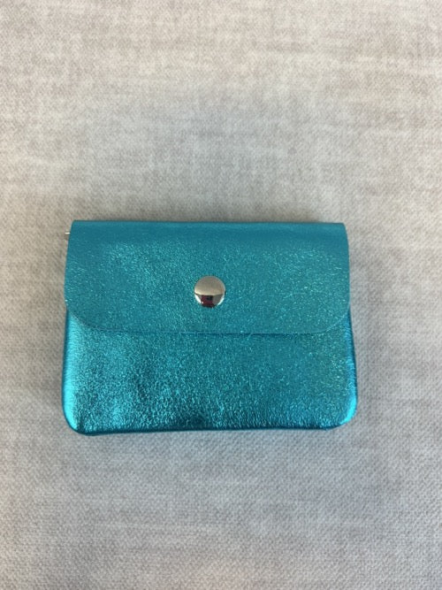 Blush Small Portemonnee - Metallic Turquoise