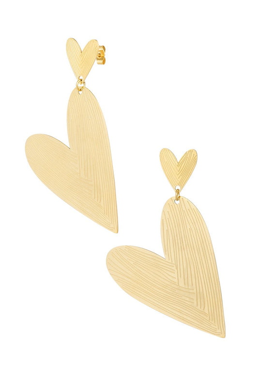 Oorbellen Double the Love - Goud
