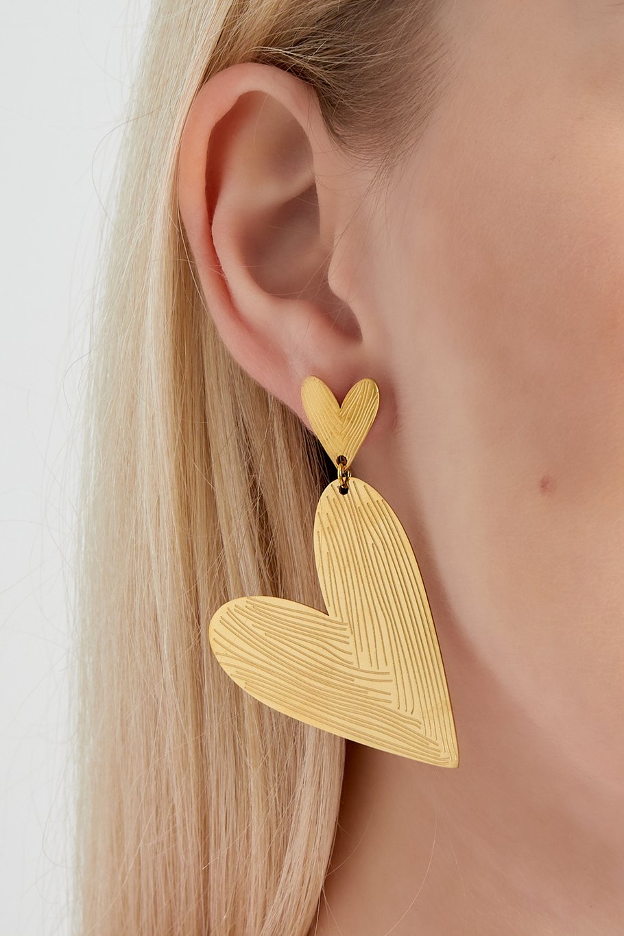 Oorbellen Double the Love - Goud